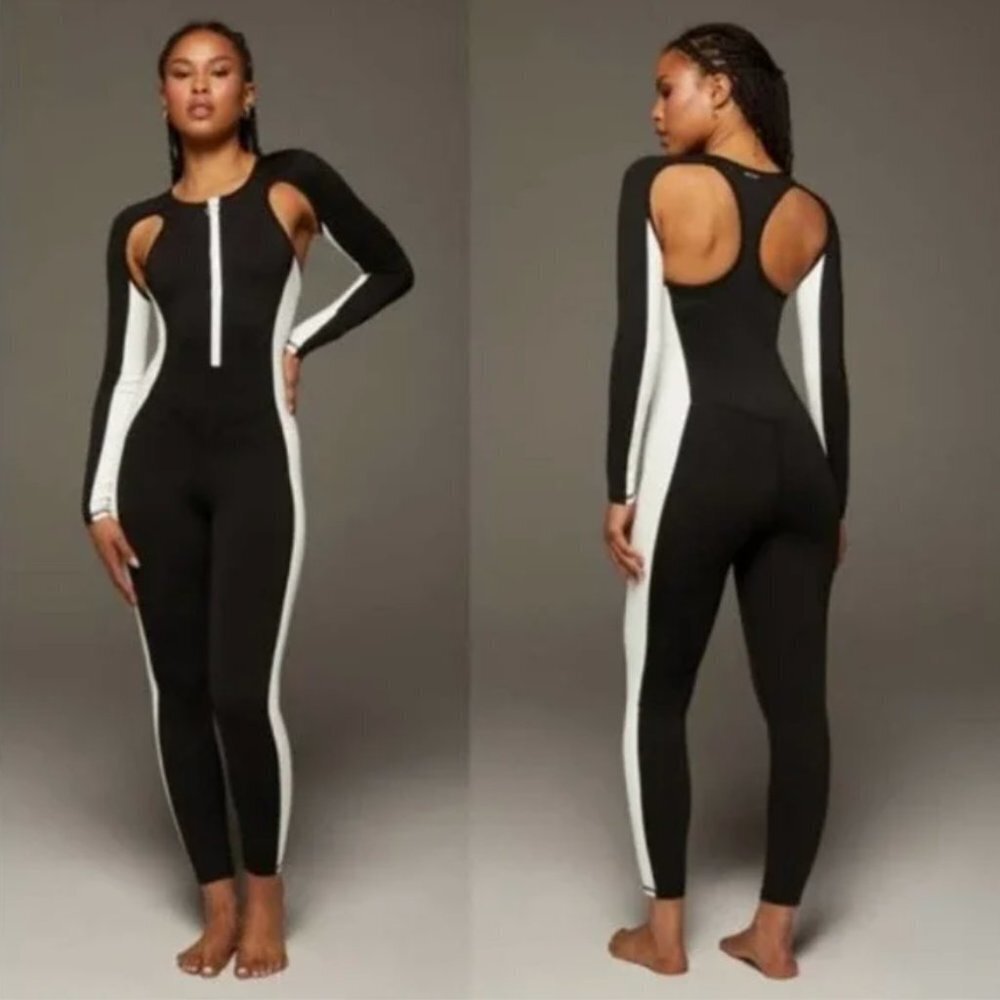 MICHI ACTIVEWEAR BLK/WHT VELOCITY JUMPSUIT CATSUIT